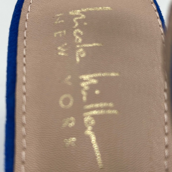 Nicole Miller New York Melrose Blue Faux Suede Slingback Block Heel Pumps 8 NIB - Picture 10 of 13